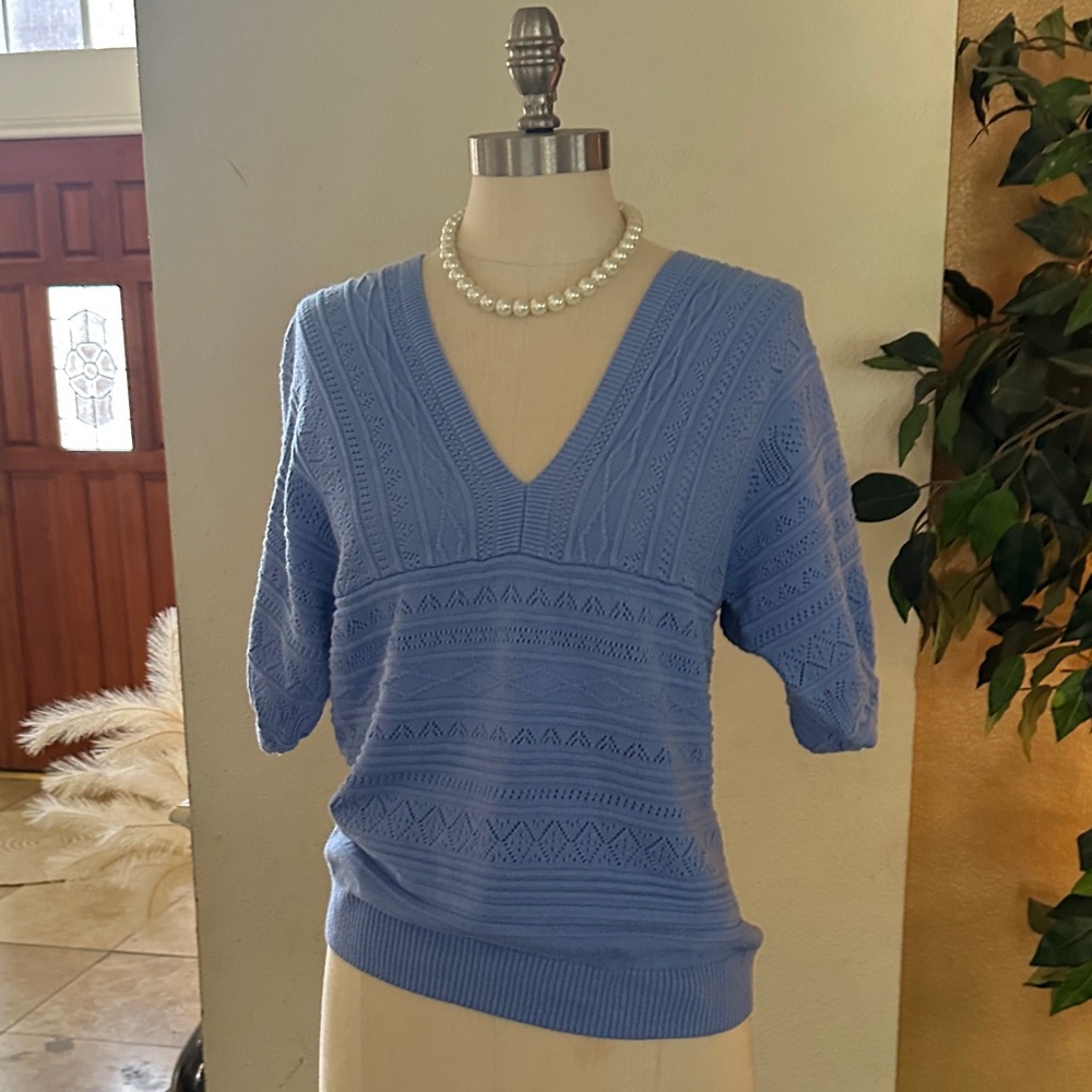 VENUS Light Blue V-Neck Sweater